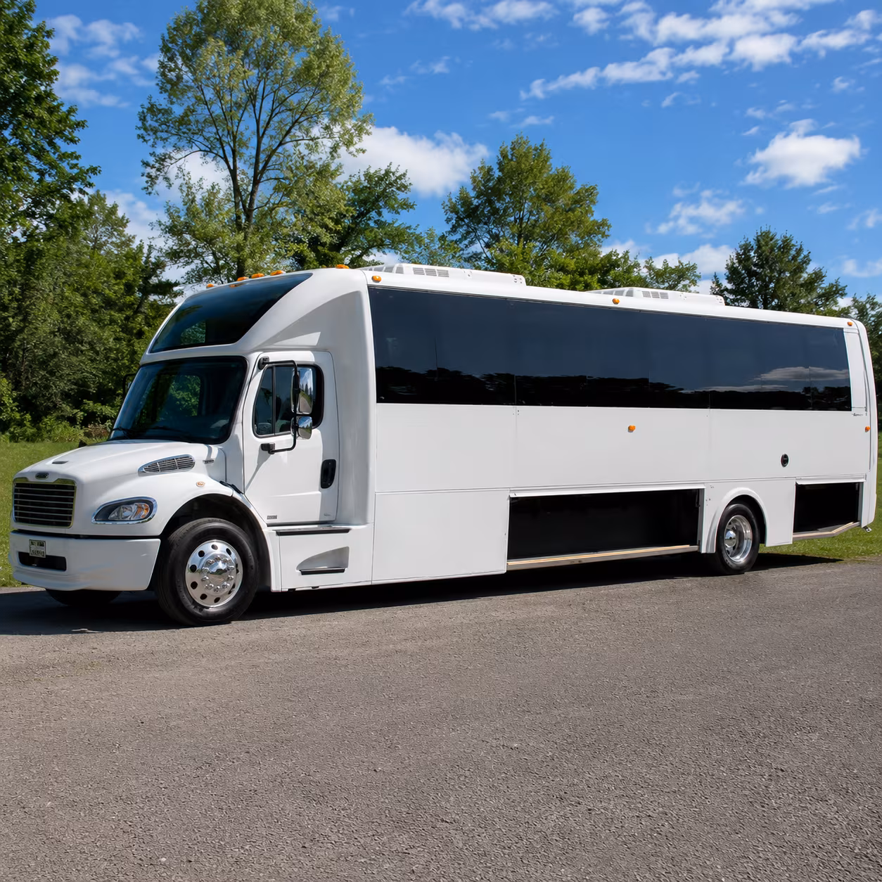 Interior of a party bus rental serving Midland