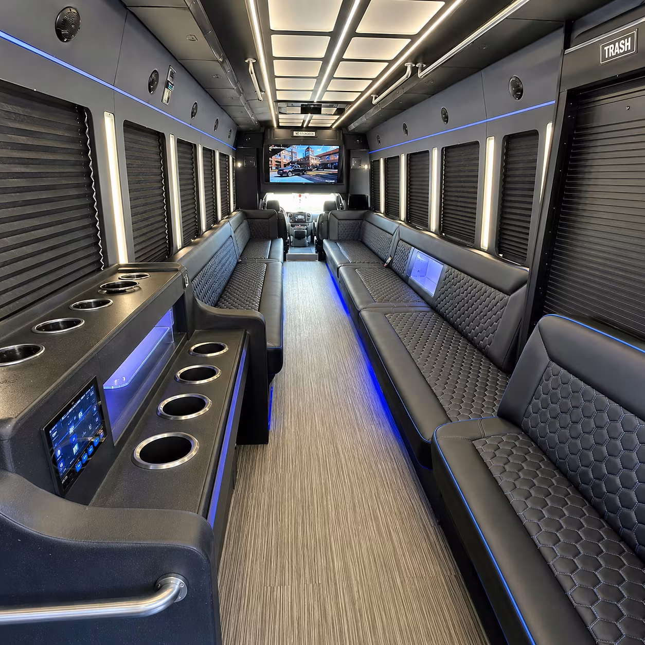 Midland Bachelor & Bachelorette Transportation party bus interior