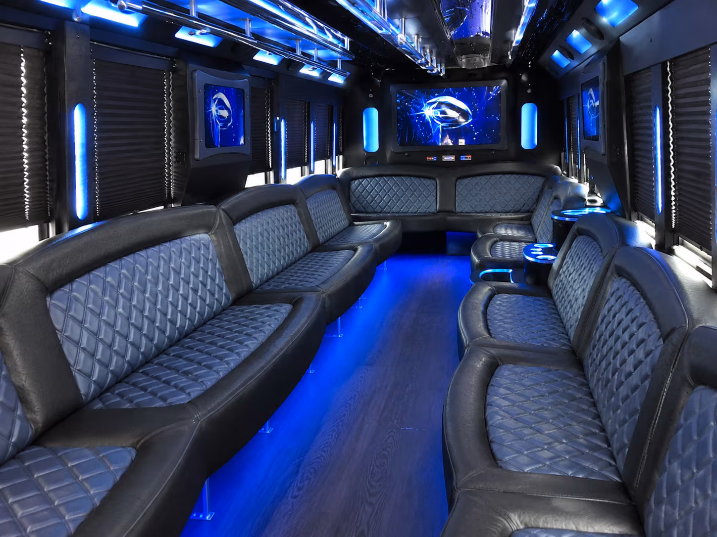 Midland Birthday, Sweet 16, & Quinceañera Transportation party bus interior