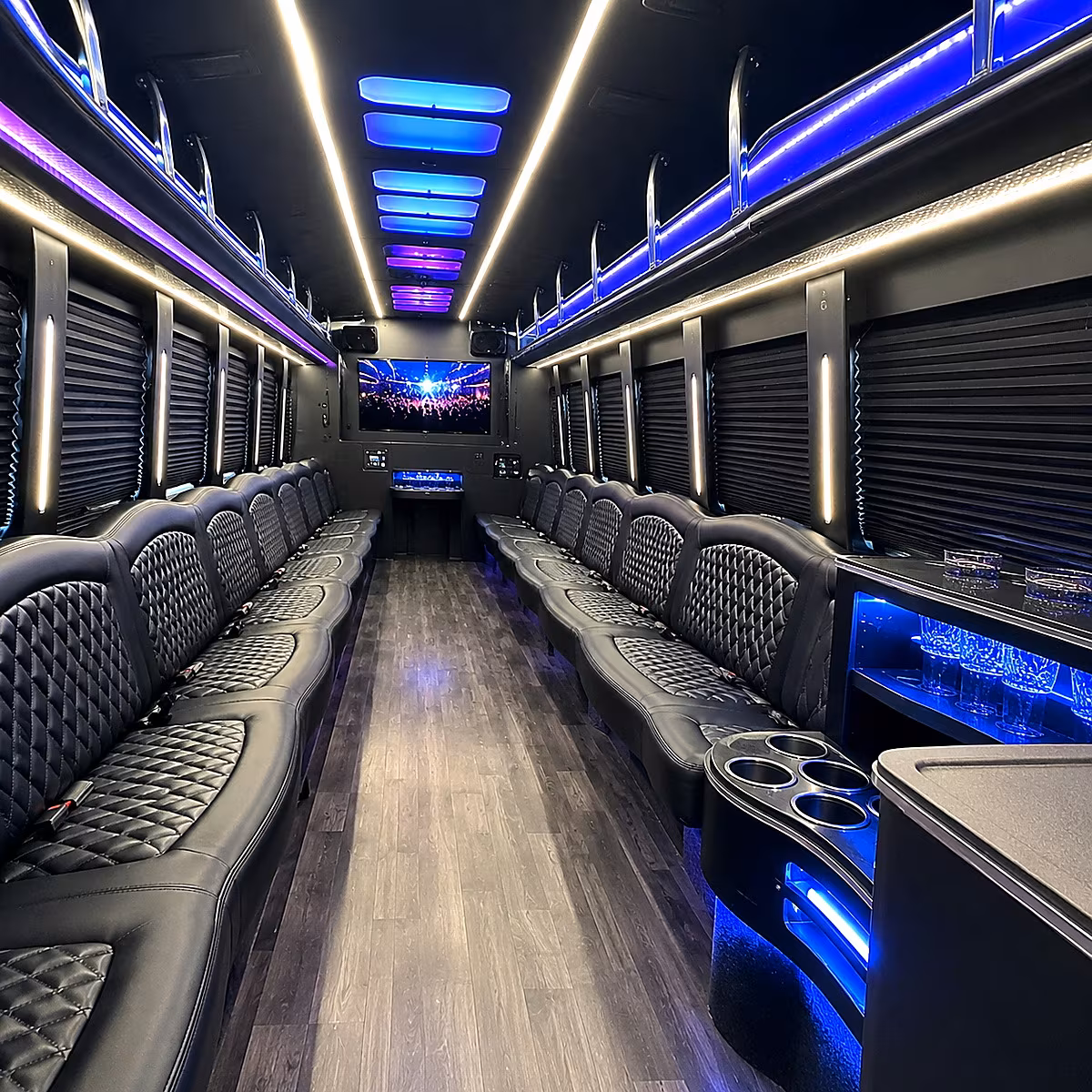 Midland Prom & Homecoming Transportation party bus interior