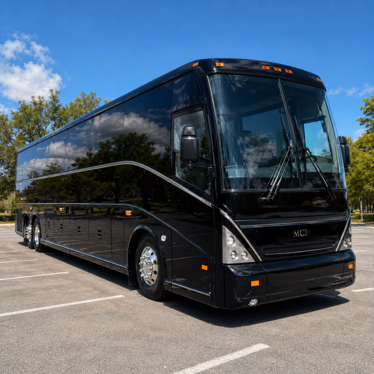 Midland School Event Transportation party bus exterior