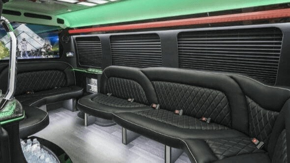 Interior of Charter Bus Company Abilene's 14 Passenger Sprinter Limousine in Abilene