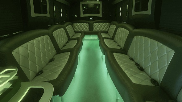 Interior of Charter Bus Company Abilene's 20 Passenger Party Bus in Abilene