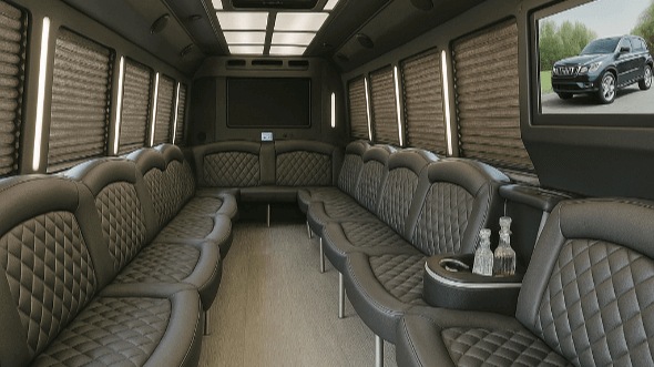 Interior of Charter Bus Company Amarillo's 20 Passenger Party Bus in Amarillo