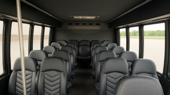 Interior of Charter Bus Company Midland's 25 Passenger Mini Bus in Midland