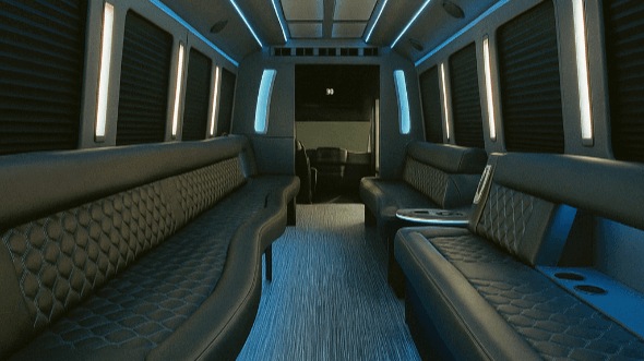 Interior of Charter Bus Company Lubbock's 25 Passenger Party Bus in Lubbock