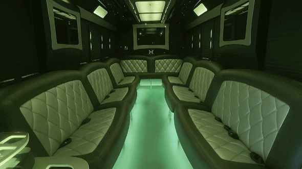 Interior of Charter Bus Company Lubbock's 28 Passenger Party Bus in Lubbock