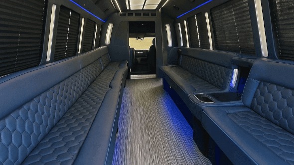 Interior of Midland Party Bus Company's 28 Passenger Party Bus in Midland