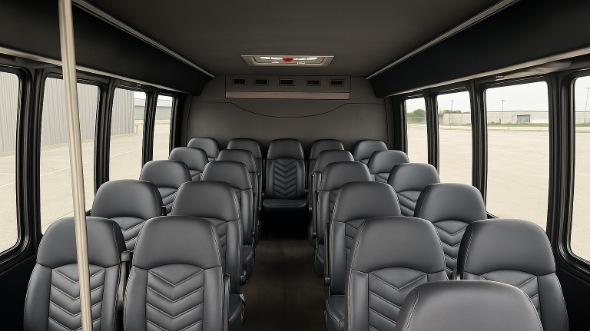 Interior of Charter Bus Company Midland's 30 Passenger Minibus in Midland