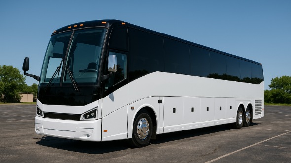 Exterior of Charter Bus Company Midland's 40 Passenger Charter Bus in Midland