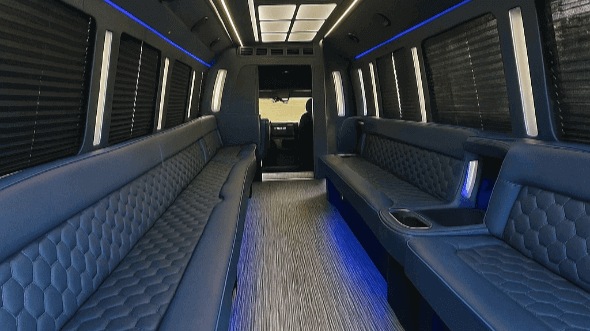 Interior of Charter Bus Company Abilene's 40 Passenger Party Bus in Abilene