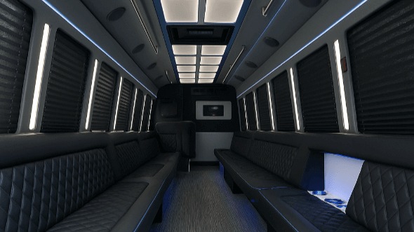 Interior of Charter Bus Company Killeen's 40 Passenger Party Bus in Killeen