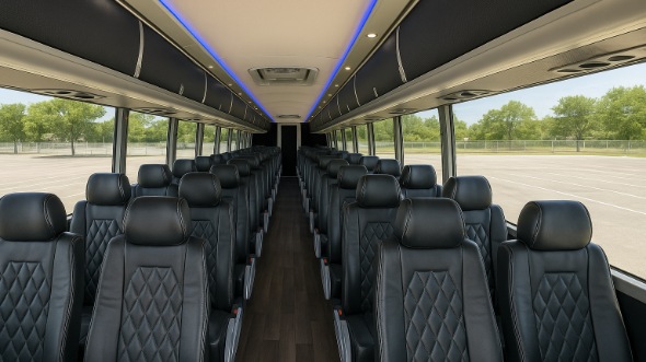 Interior of Charter Bus Company Midland's 46 Passenger Charter Bus in Midland