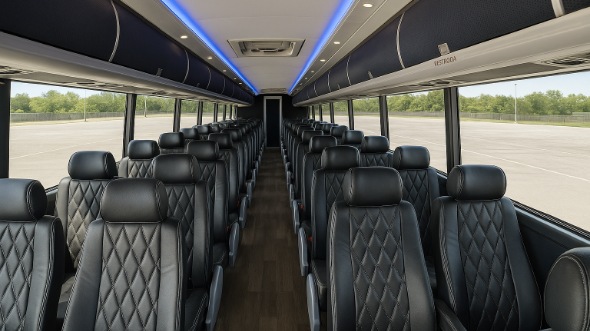 Interior of Charter Bus Company Midland's 48 Passenger Charter Bus in Midland
