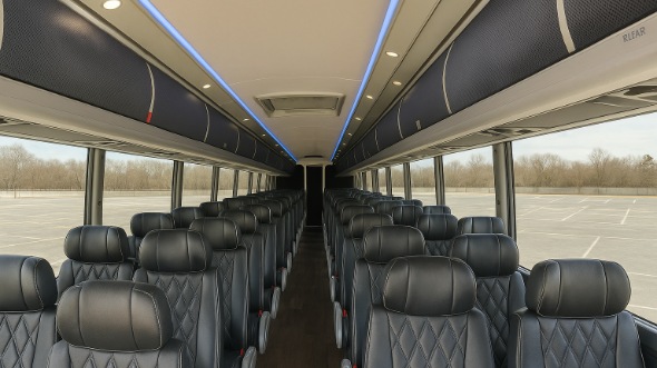 Interior of Charter Bus Company Midland's 54 Passenger Charter Bus in Midland