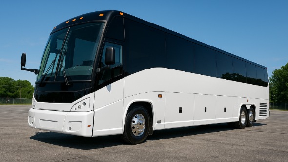 Exterior of Charter Bus Company Midland's 54 Passenger Charter Bus in Midland