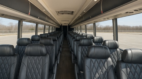 Interior of Charter Bus Company Midland's 55 Passenger Charter Bus in Midland
