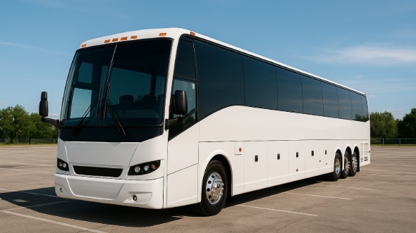 Exterior of Charter Bus Company Midland's 56 Passenger Charter Bus in Midland