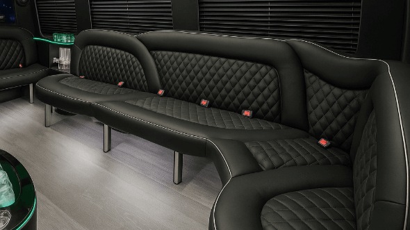 midland 18 passenger party bus inside